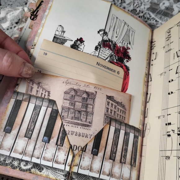 Vintage French Tapestry Junk Journal - Picture 14 of 17